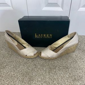 Slightly worn, Lauren Ralph Lauren women wedges, 7 1/2